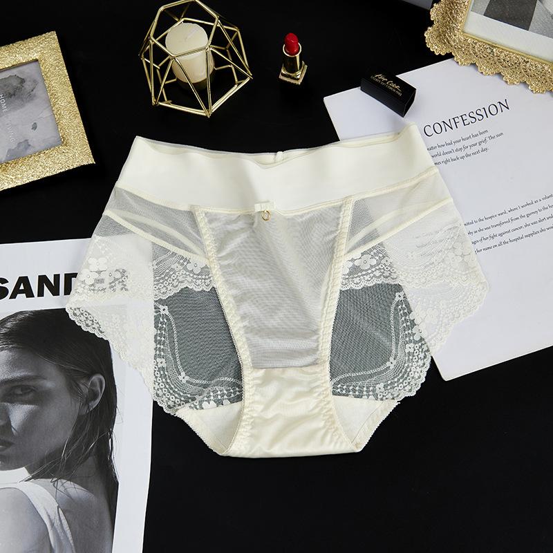 Dámské kalhotky sexy spodní prádlo s vysokým pasem Špičkové krajkové kalhotky