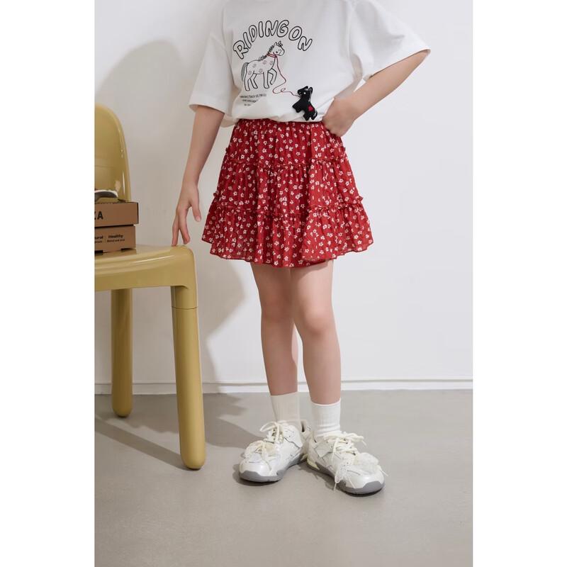 Girls Floral Ruffle A-Line Skirt 120