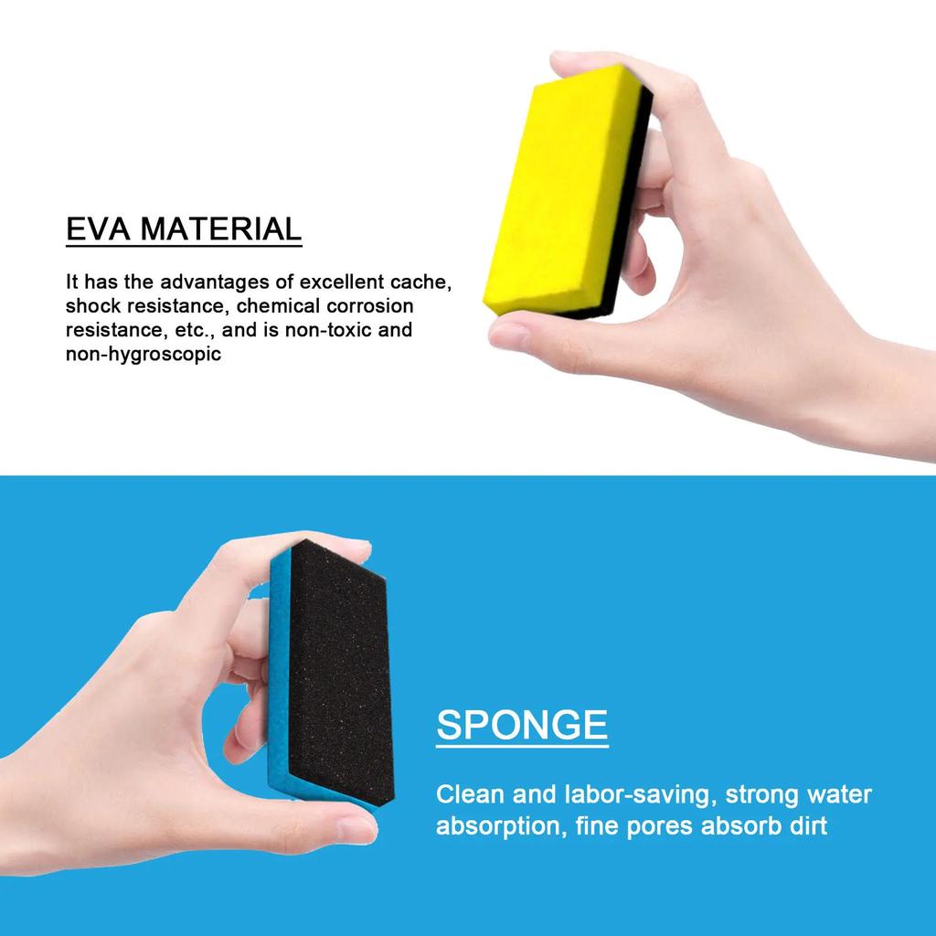 30/1PCS Car Ceramic Coating Sponge Applicator Glass Nano Wax Coat Sponges Blue Square Sponge and Cloth Cleaning Accessory