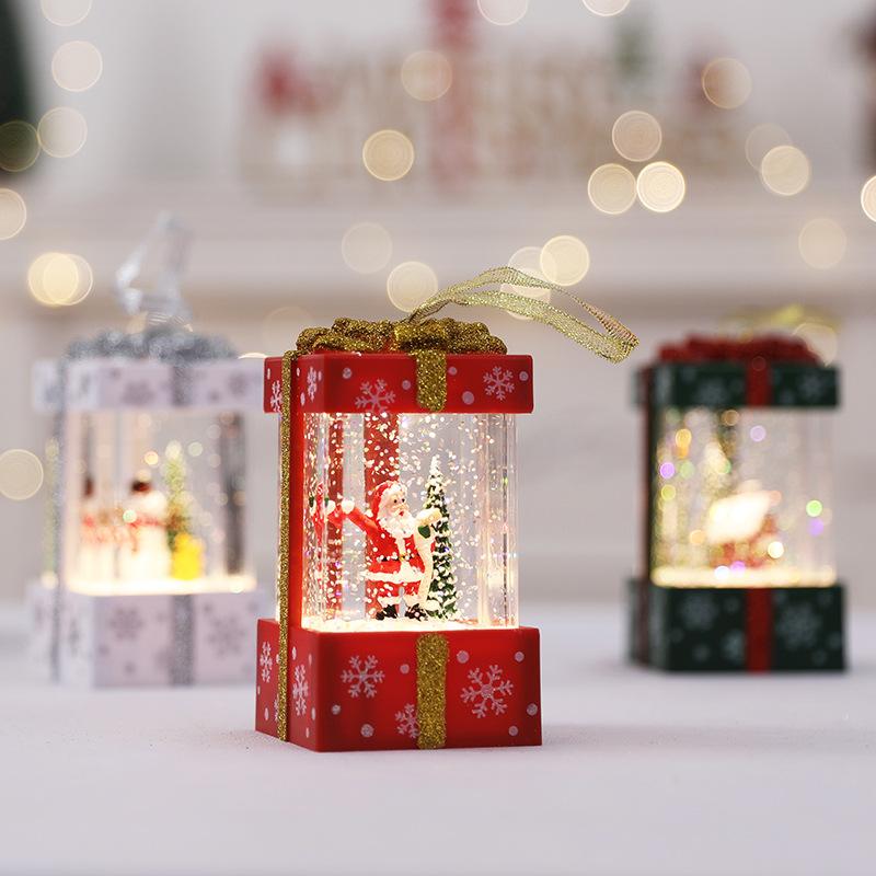 Christmas Ornaments Gift Snow Flower Lantern Santa Snowman Holiday Decoration Props Crafts Propse Decor Atmosphere Light