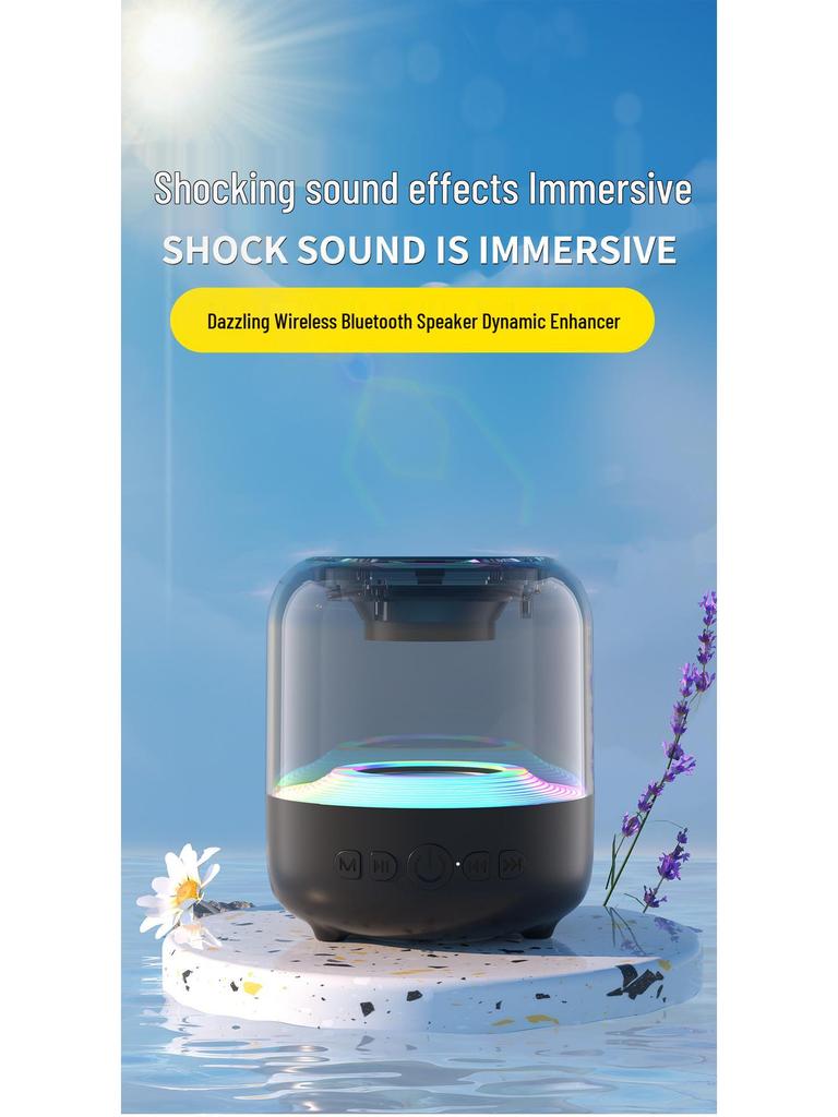 AI Bluetooth Smart Speaker with Stereo Sound and Colorful LED Lighting