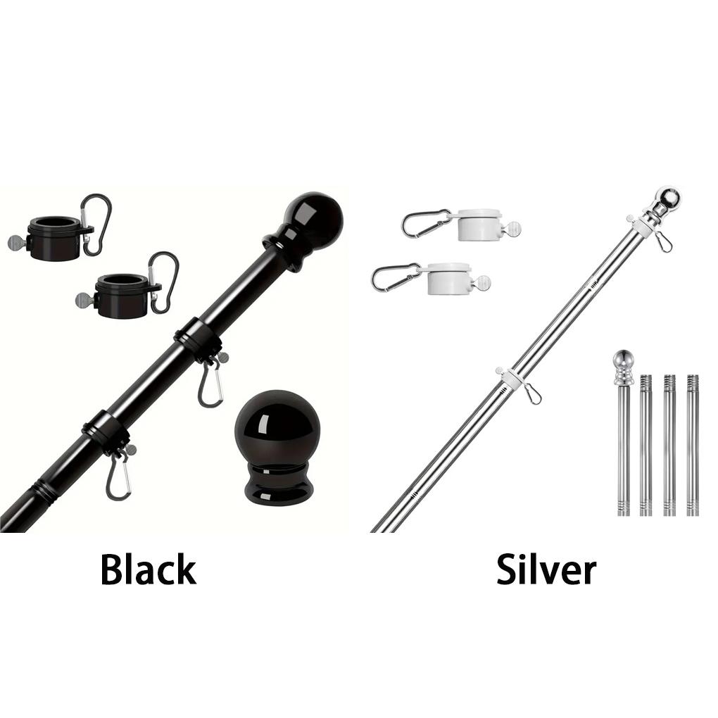 Stainless flagpole flagpole outdoor stainless porch 360 bracket, for porch mounted for most zes of perforated