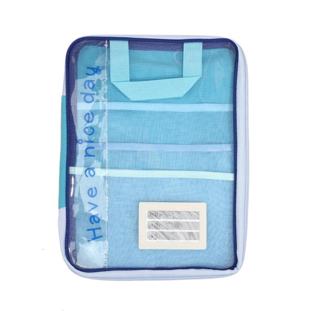 Large Capacity Waterproof Handheld Study Bag Elementary School Subject Test Paper Storage Bag Transparent Exam Pouch