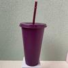 710ml Reusable Plastic Tumbler With Straw Colorful Large Capacity Cup Iced Coffee Smoothie Bubble Tea