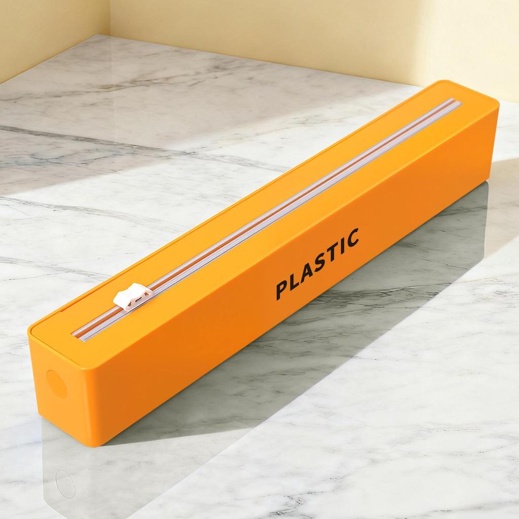 Wall-Mounted Magnetic Cling Film Cutter with Suction Cup & Two-Way Sliding Blade for Foil and Baking Paper