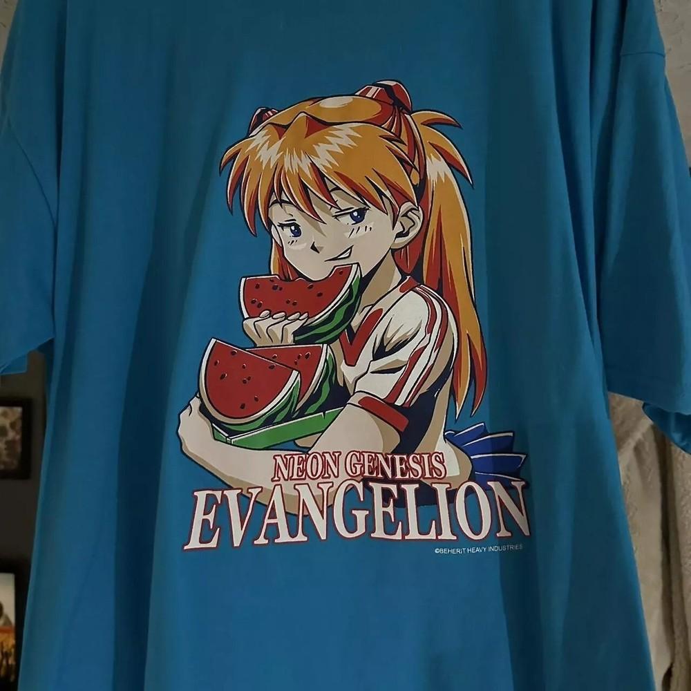 Редкая хлопковая унисекс футболка Neon Genesis Evangelion сапфирово-зеленая S-5XL Унисекс футболка XL