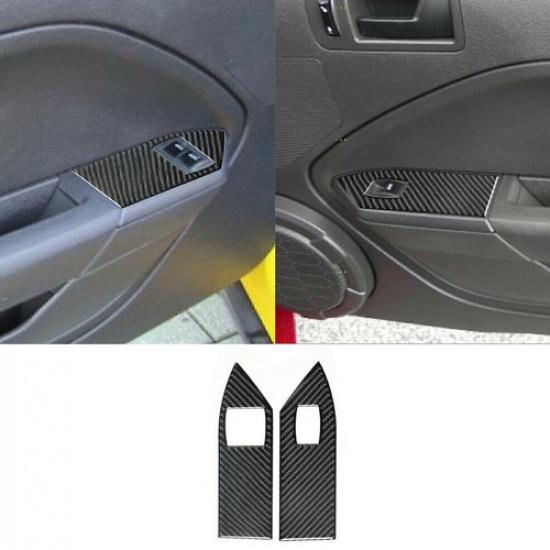 Carbon Fiber Interior Window Lift Switch Cover Trim For Ford Mustang 2005-2009~~