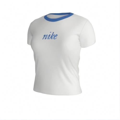 Nike Sportswear Chill Knit Women ss Slim Fit Cropped T-Shirt White HF8820-100 EU S белый