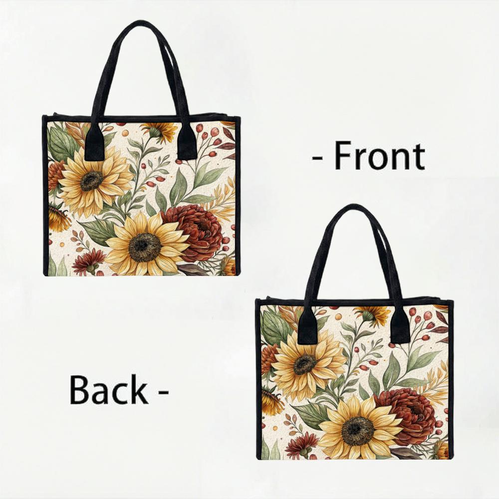 Vintage Sunflower Floral Tote Bag