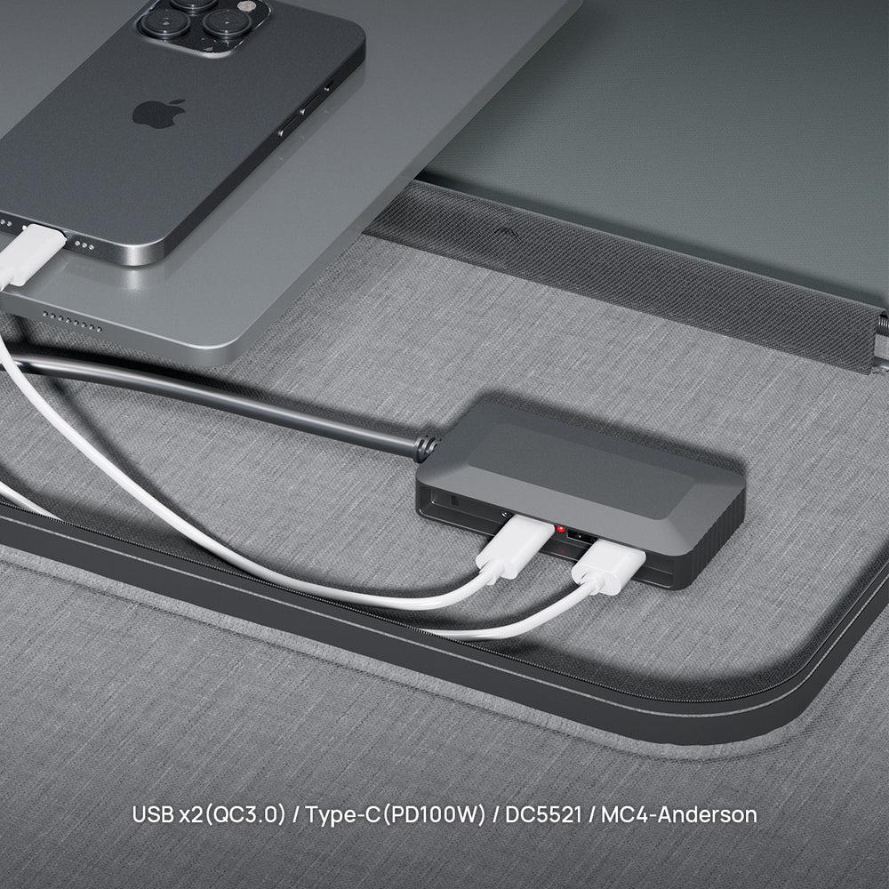 AFERIY AF-S400A1 Pannello Solare Monocristallino Pieghevole da 400W, Caricatore Solare Portatile ETFE, Efficienza 23%, Uscita USB-C PD & DC per Camper Campeggio Off-Grid