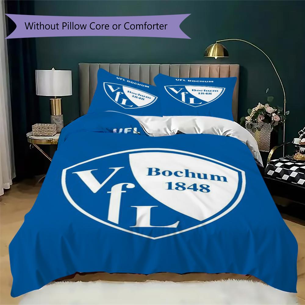 VfL Bochum 1848 Muster Bettwäsche Steppbettwäsche Bettbezug Kissenbezug Heimdekoration Geburtstagsgeschenk (1 Bettbezug + 2 Kissenbezüge (ohne Füllung))99