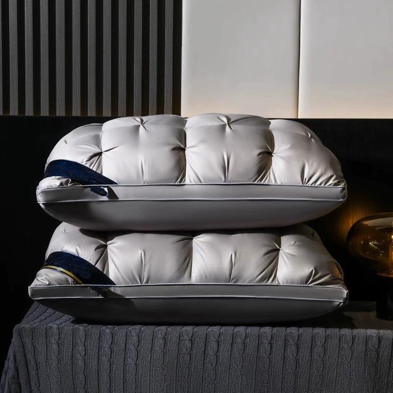 1PC Luxury 5-Star Hotel Quality Pillow, 48*74 Cm- Deep Sleep Neck Support, Non-Collapse High Pillow Core for All Seasons