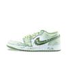 Air Jordan 1 Martial Arts Abrasion Resistant Low Top Vintage Basketball Shoes Unisex White Green 553558-300(Team836- )