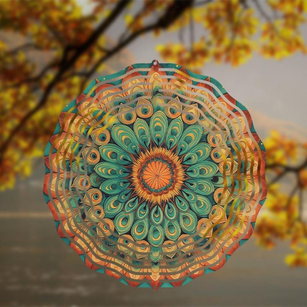 10 Inch Hanging Wind Chime with Rotating Hook Dynamic Design Outdoor Decor for Balcony Garden Spring Summer Gift for Family Friends