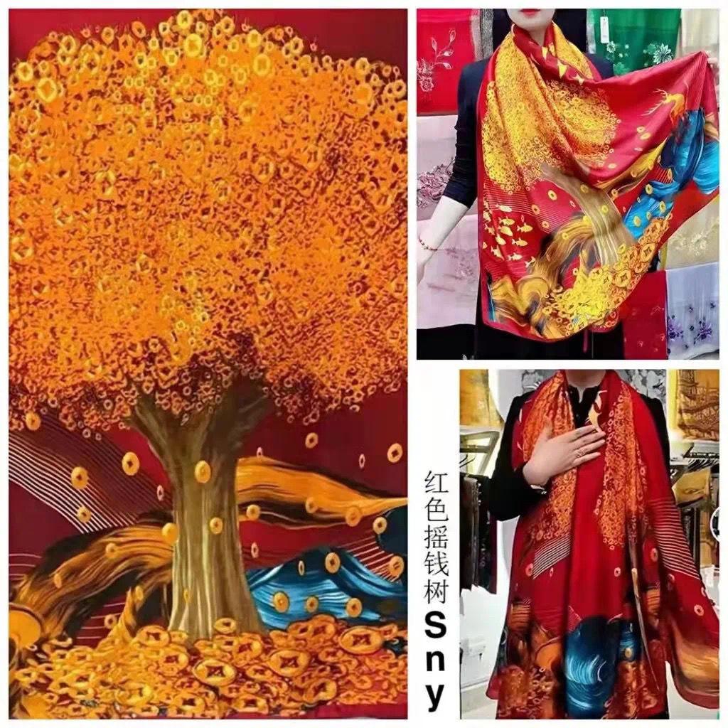 180*90 cm Luxus Marke Frauen Sommer Silk Schals Schal Dame Wrap Weiche Weibliche Europa Designer Strand Bandana