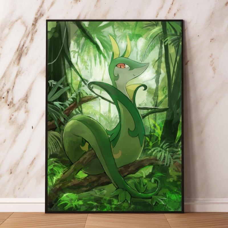 Eeveelutions Decorative Painting Cute Eevee and With Floral Elements High  Quality Wall Art for Home Decor Classic