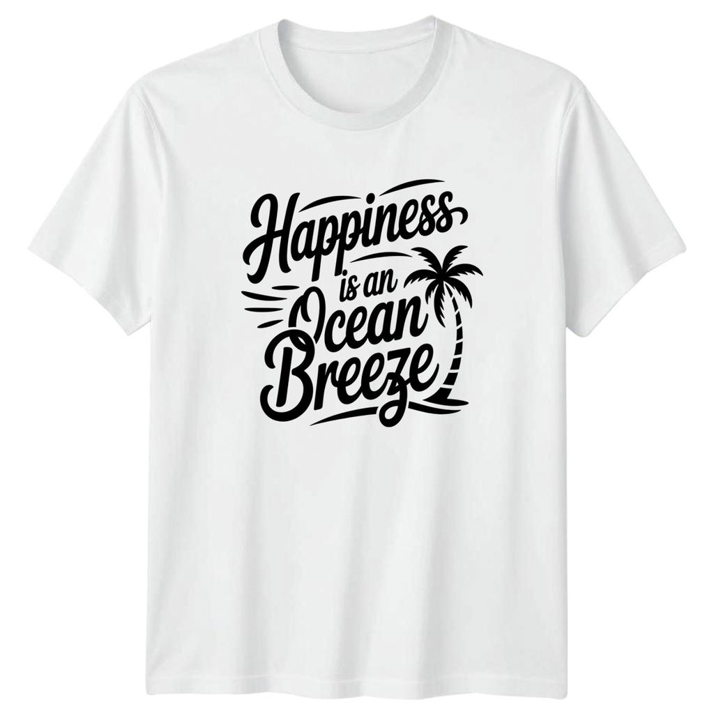 Happiness Is An Ocean Breeze TShirt Beach Vacation Ocean Life Summer Holiday