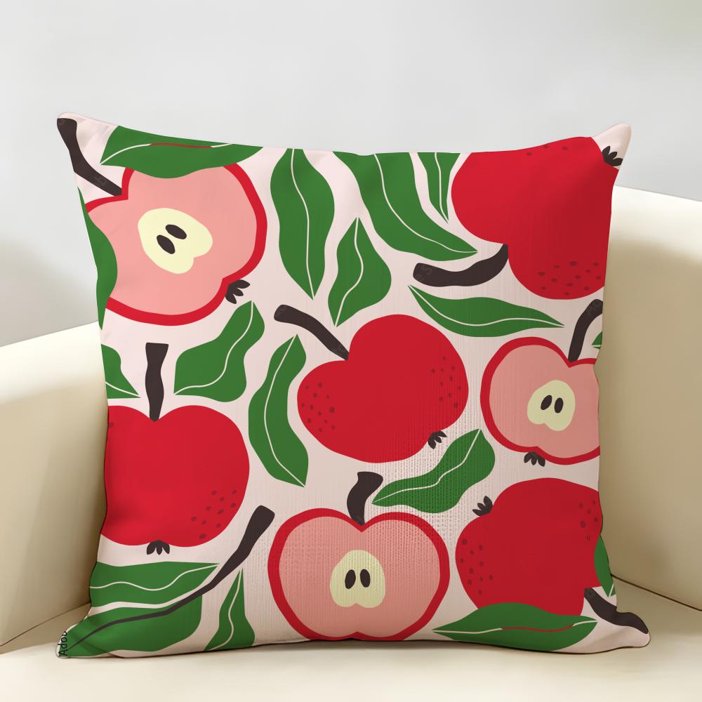 Fruit Cut Art Ins Simple Cushion Cover Natural Linen Organic Fabric DoubleSided Printing Room Sofa Decor Pillow Case