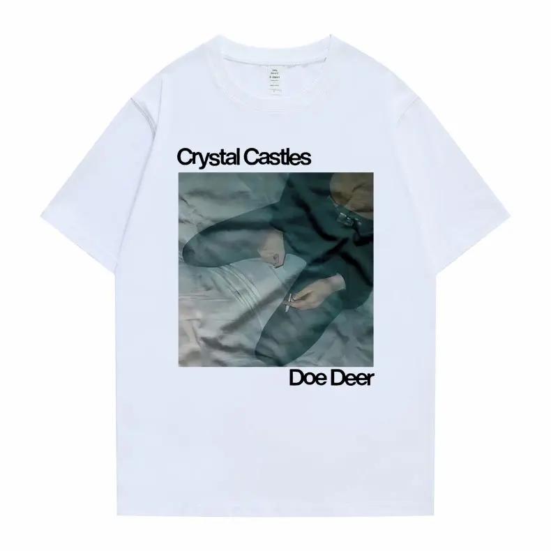 Футболки с графическим принтом Crystal Castles Doe Deer, повседневные винтажные футболки в стиле хип-хоп унисекс, женские футболки в стиле готик-рок больших размеров S