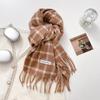 Korean Style Thick Warm Checkered Scarf Women Winter Neck Shawl Wrap