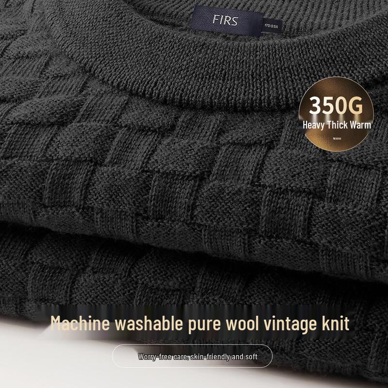 

Shanshan Men s Heavyweight Wool Retro Knit Sweater XL