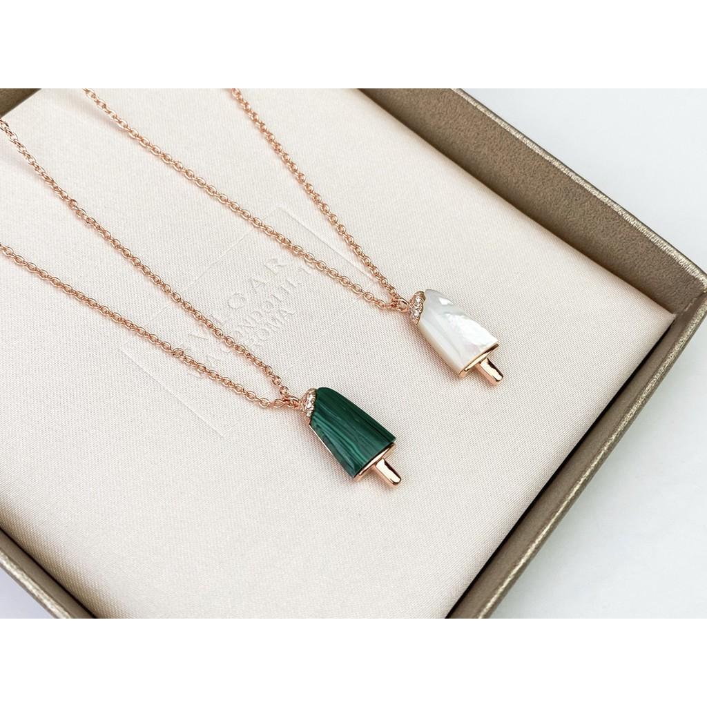 Eis am Stiel, Eiscreme-Halsketten und mein Lieblings-Pfau aus weißem Perlmutt. High-End-Individualisierung, asiatische Goldgalvanisierung