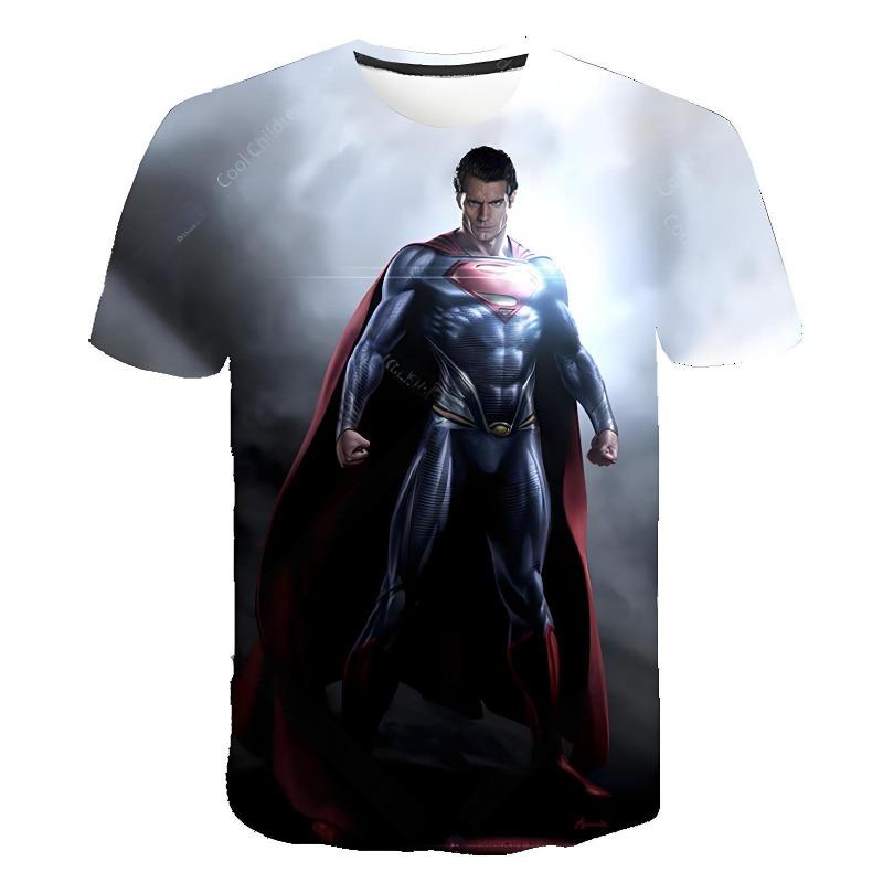 Summer New SuperHero Superman Children's 3d Printed T-Shirt Children's Summer Fashion Short Sleeved T-Shirt Tops