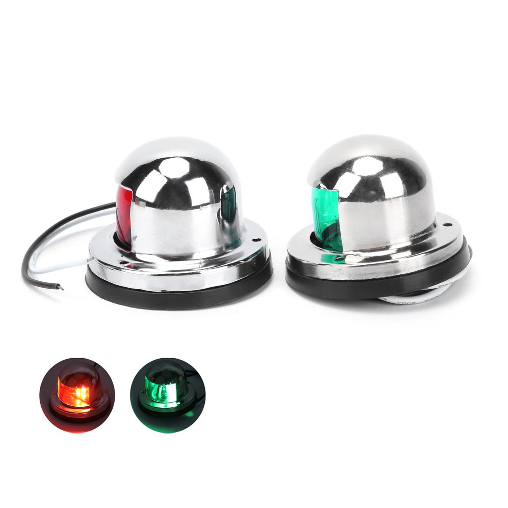 8?LED Boat Navigation Light RedGreen Signal Lamp Stainless Steel Yacht Parts 1.6W 12V