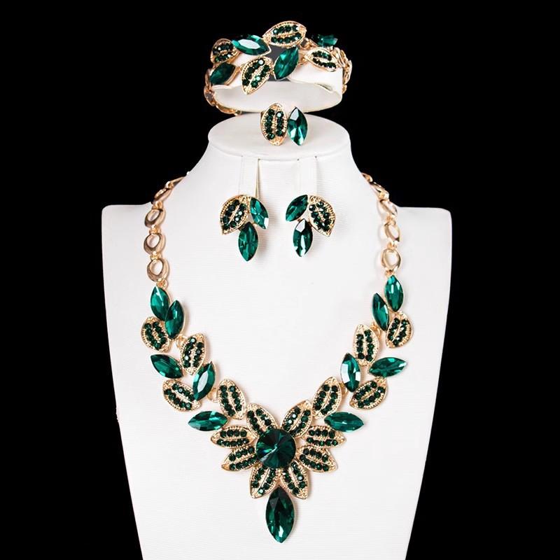 Jewelry Gemstone Four-Piece Short Collarbone Necklace Bridal Wedding Dress Accessories