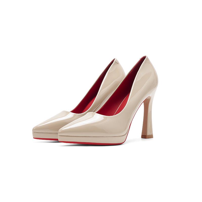 Women's Waterproof Platform Pointed Toe Stiletto High Heels - Professional Bridesmaid Banquet Shoes