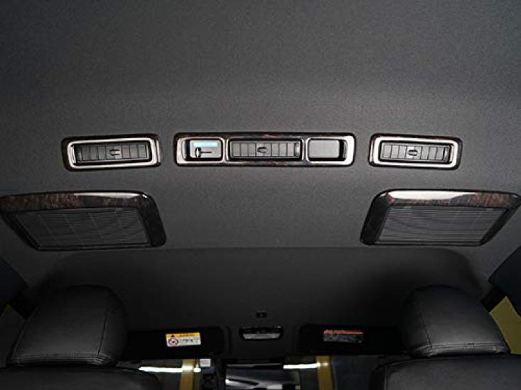 Dark Prime and Dark Prime 2 Black Mahogany Wood Grain Interior Panels for Toyota Hiace 200 Series and 6th Rear Air Conditioner December 2013 and later