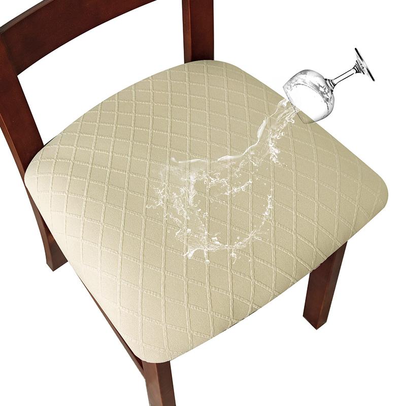 1Pc Polyester Dining Chair Dining Room Removable Cushion Covers Washable Upholstered WaterProof Chair Covers Elastic