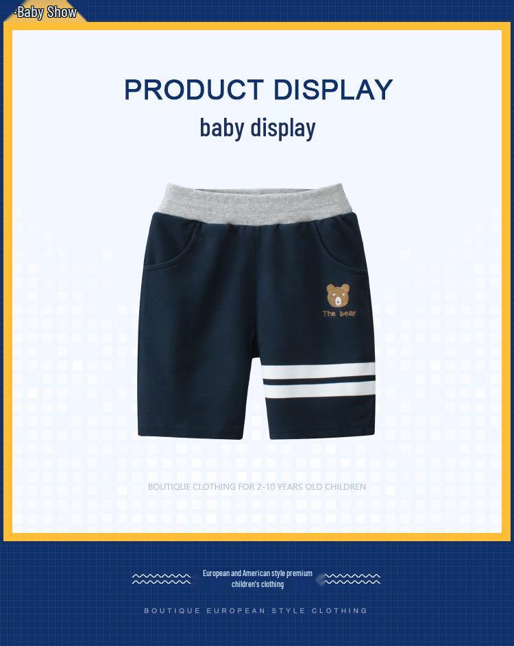 2022 Korean Style Summer Boys' Mid-Length Bear Cartoon Shorts