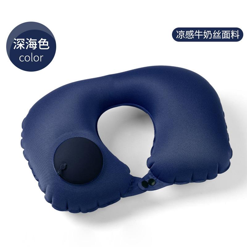 Press inflatable pillow travel portable aircraft headrest can be stored inflatable u-shaped pillow nap neck pillow