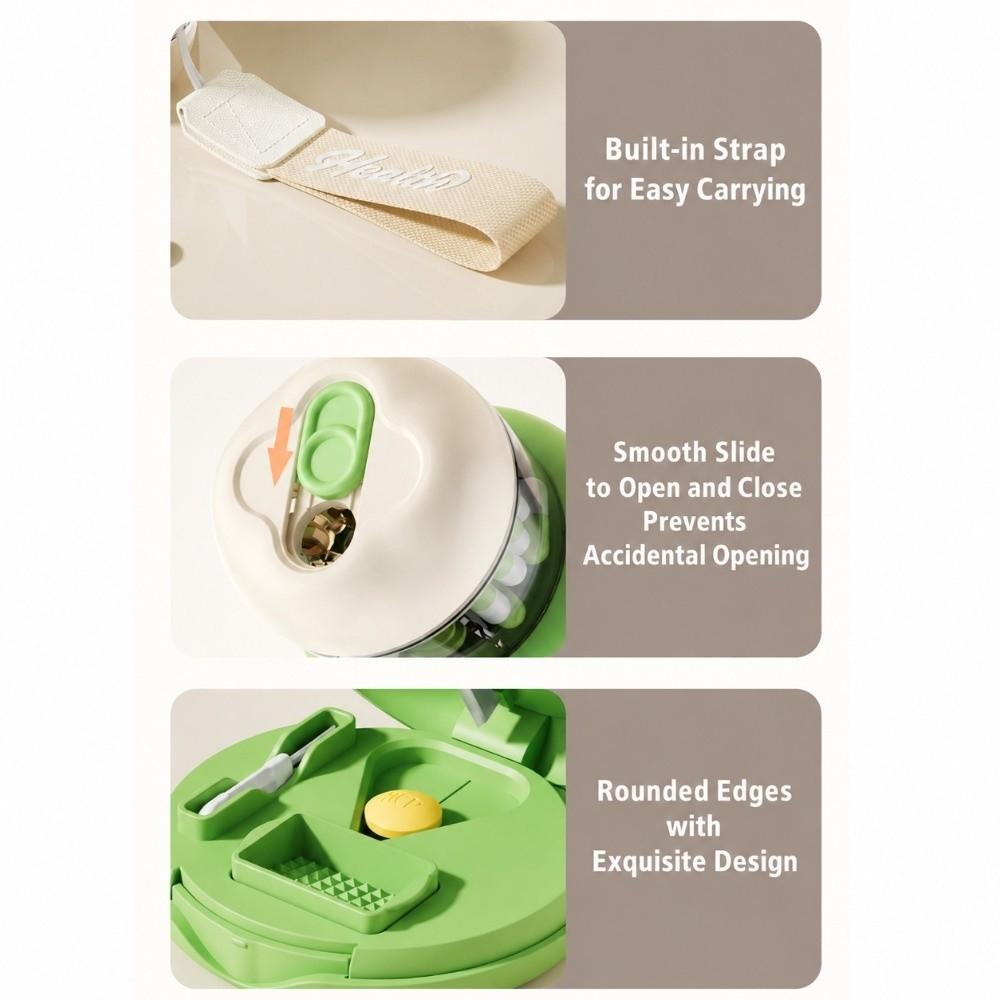 Plastic Pill Cutter Divided Compartments Pill Storage Box Travel Medication Storage