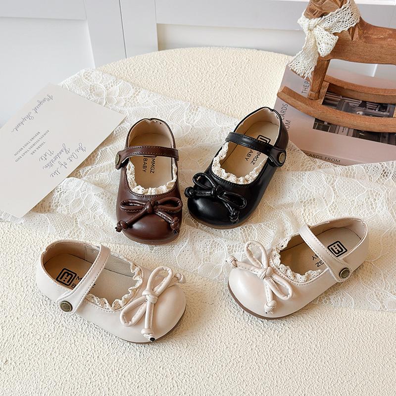 Girls' Stylish Soft Sole Leather Loafers - Spring/Autumn Princess Shoes, Korean Style Baby Walking Shoes