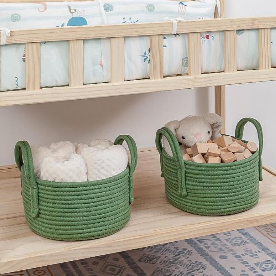 1Pc Cotton Thread Storage Basket Home Organization Storage Baby Children Toy Fabric Art Storage Cotton Rope Woven Laundry Basket Sundries Organizer