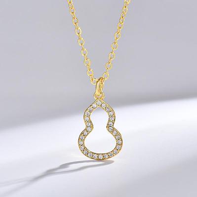 Douyin Trendy Gourd Necklace: Women's Luxurious Micro-Paved Zircon Rose Gold Clavicle Chain