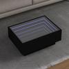 VidaXL Coffee Table with LED Black 70x50x30 Cm Engineered Wood, Side Table, Living Room Table, Side Table, End Table 847512