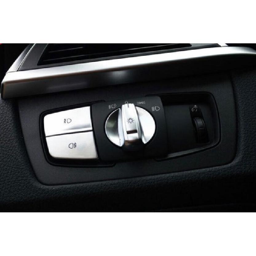 Cover Trim Headlight Switch Control Matte Silver Car Inner For BMW X1 F48 16-21