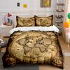Vintage World Map Decor Set  Kid'S And Adults' Bedroom Decor, Exquisite Three-Piece Bedding Set Gift