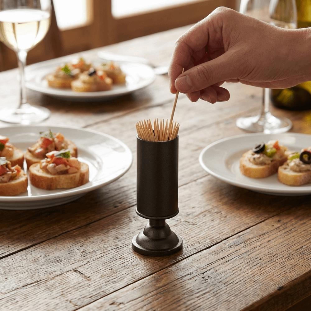 Aluminum Zinc Zinc Alloy Toothpick Holder Luxury Toothpick Box Durable Toothpick Stand  Easy To Clean