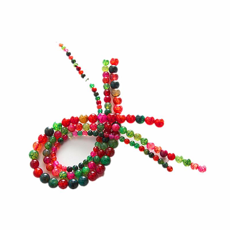 Natural Tourmaline Agate Round Beads Jewelry Accessories - Seven-Color Semi-finished DIY Products