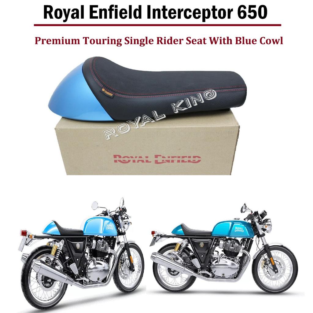 Royal Enfield Interceptor 650 Single Seat Blue Cowl & Touring Single Rider Seat