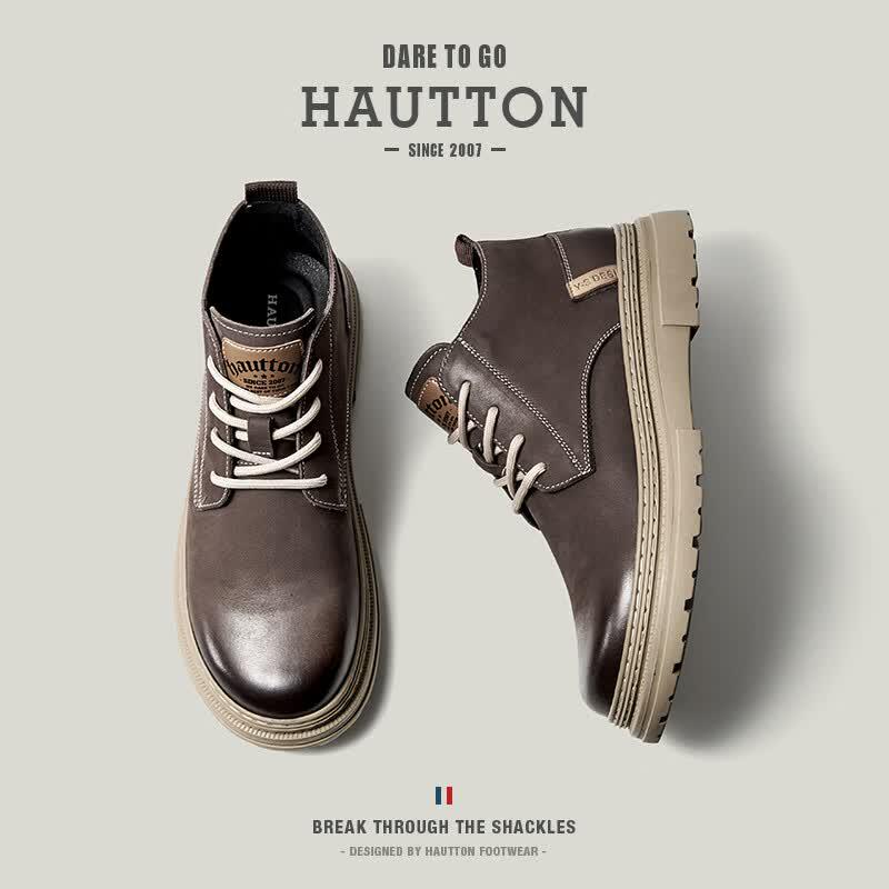 HAUT TON Men's Retro Cowhide Martin Boots
