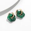 Colorful Flower Resin Acrylic Charms Earring Gold Color Circle Ear Buckle Hoop Earrings Fashion Jewelry for Women