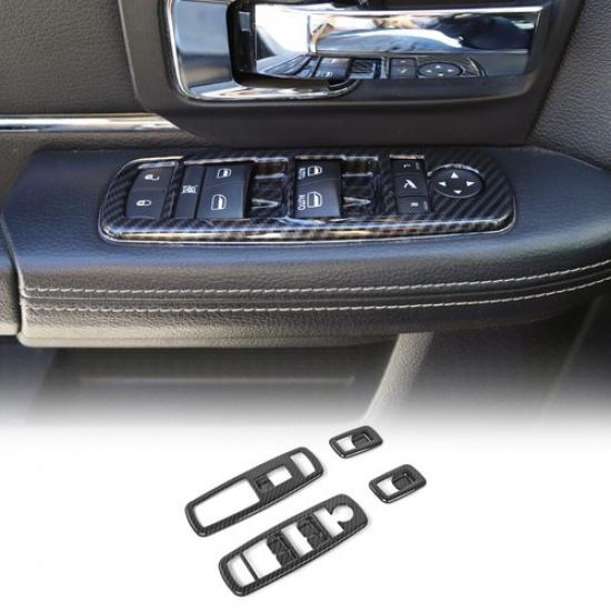 4x Window Lift Switch Panel Cover Trim for Dodge Charger 2011+ & Ram 1500 2010+