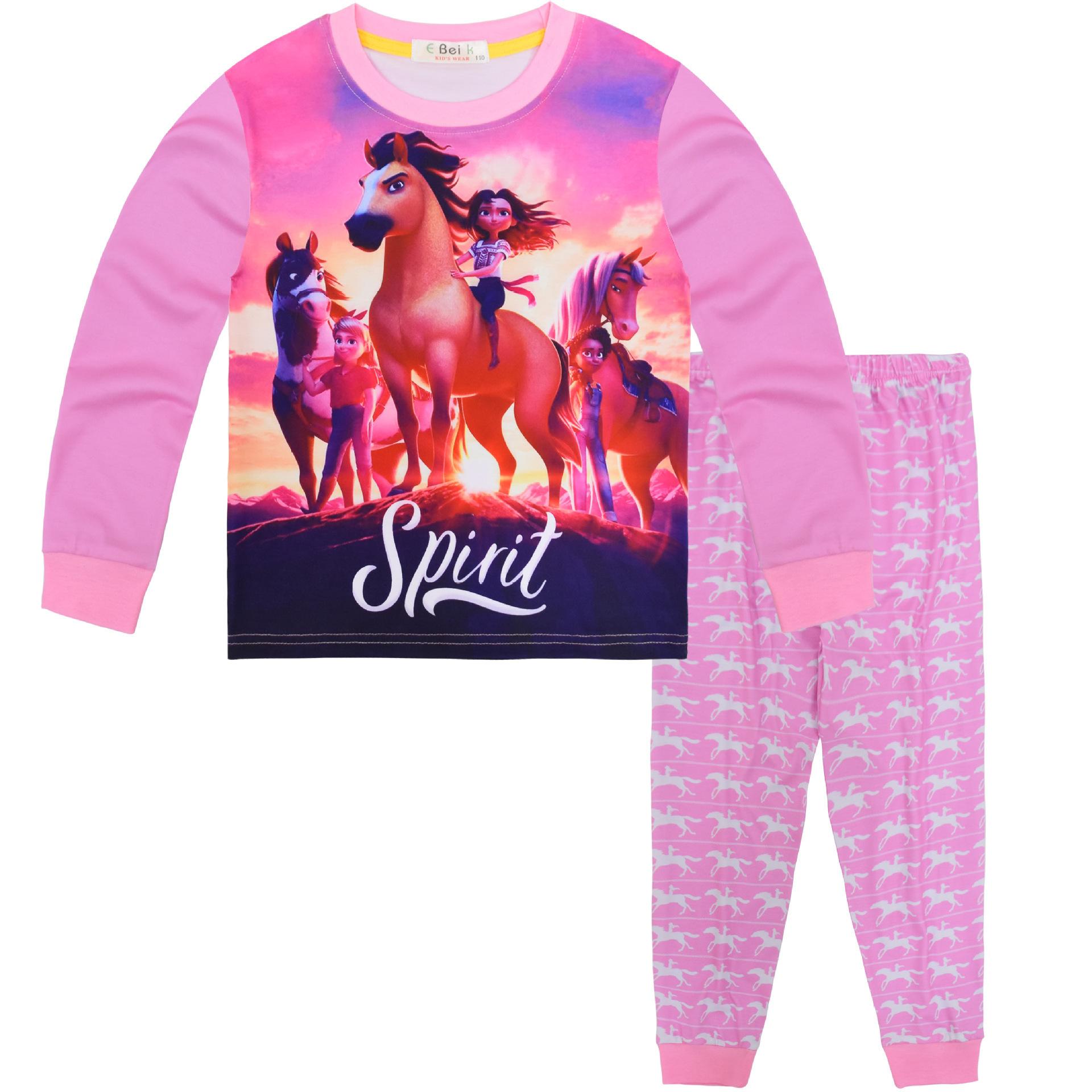 

Cartoon Digital Printing Children S Loungewear Pajamas Long-Sleeved Set Two-Piece Set 6012 100 розовый