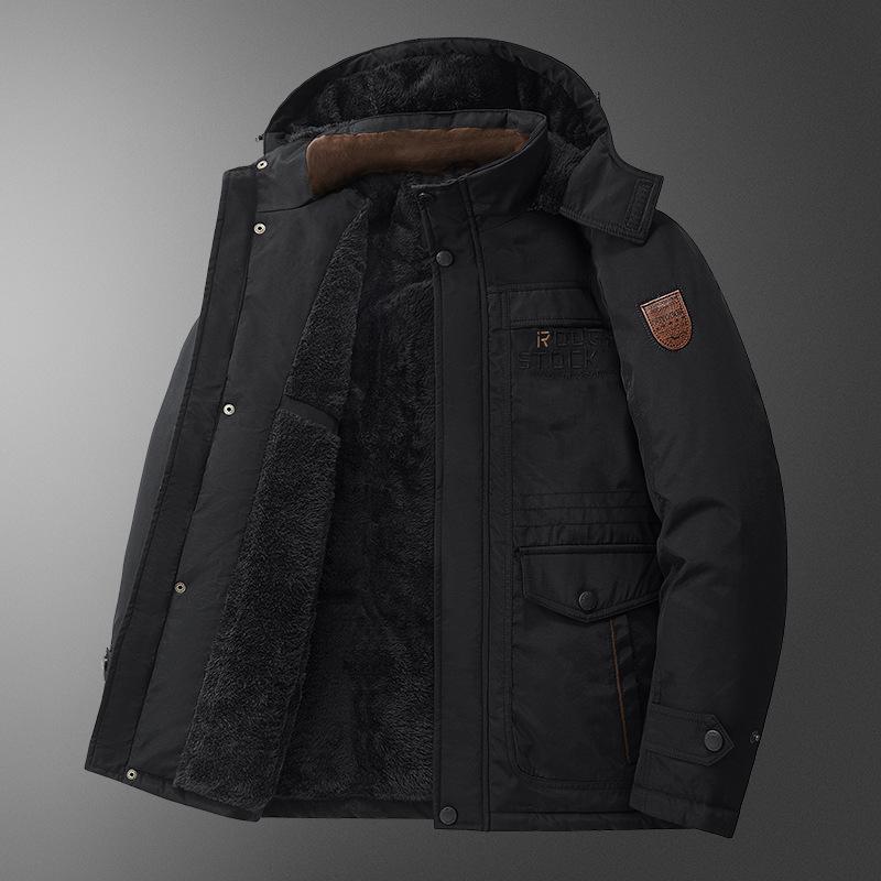 Men's Thickened Cotton Winter Jacket - Loose, Plus Size, Cold-Resistant, Warm Outerwear for Middle-Aged and Elderly