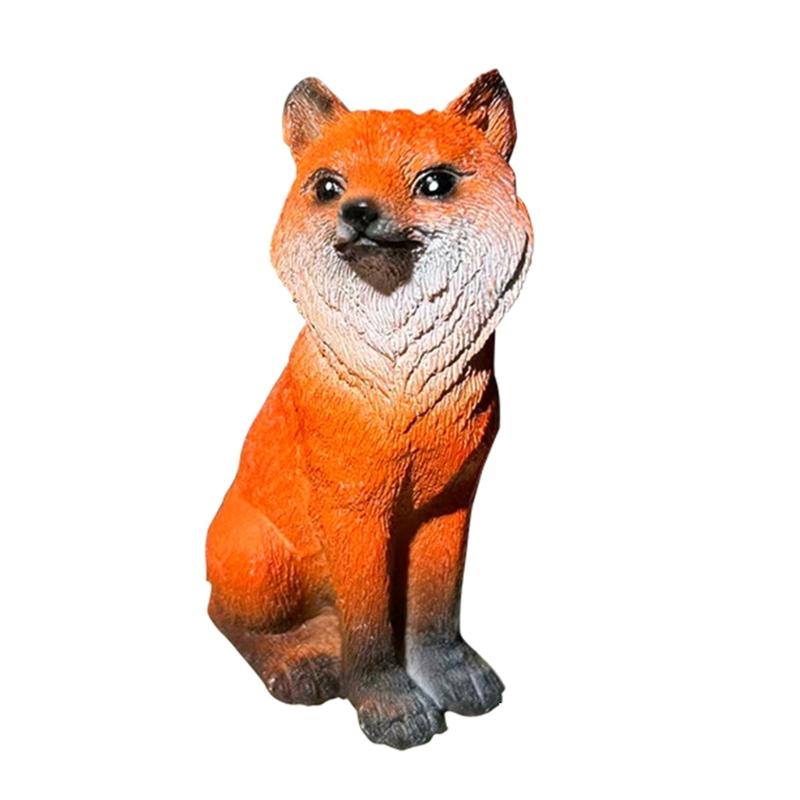 Sitting Foxes Figurines Garden Foxes Statue Landscape Decors Animal Figurines Sculpture Table Centrepieces Home Decors